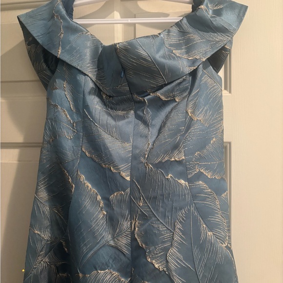 Maroni  Blue / Turquoise Leaf Pattern Dress - Picture 8 of 11